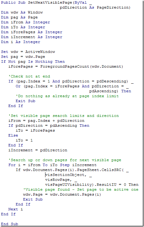 SetVisibilityCode